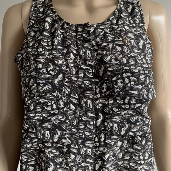 Theory Women’s Silk Abstract Semine Shirt Button Down Black Gray Small - Picture 12 of 13